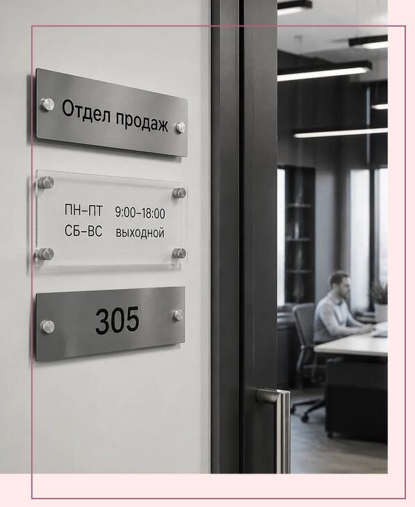 Офисные таблички на дверь в Ростове-на-Доне по цене от 5110 р. | Аванза-Рст